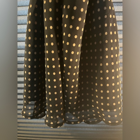 Urban outfitters polka-dot black mini dress, small ruffles, size medium. - Picture 2 of 11
